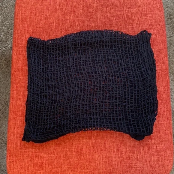 Black Crocheted Crochet Gothic Goth Eternity Infinity Scarf - Picture 2 of 8